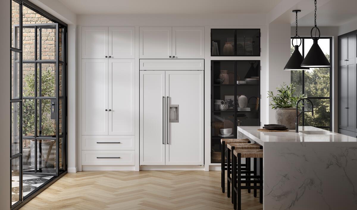 Sub-Zero CL4850SD/O Classic Series Built-In Side-by-Side Refrigerator shown in a luxury built-in kitchen setting