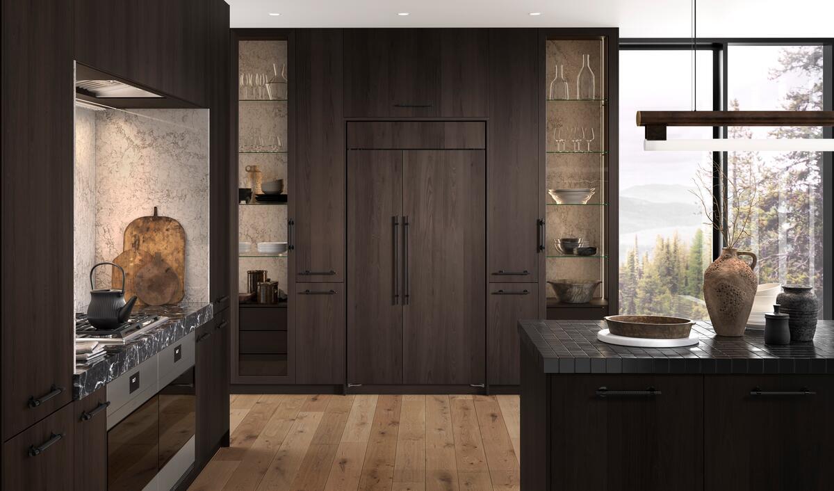 Sub-Zero CL4250S-O Classic Series Built-In Side-by-Side Refrigerator shown in a luxury built-in kitchen setting