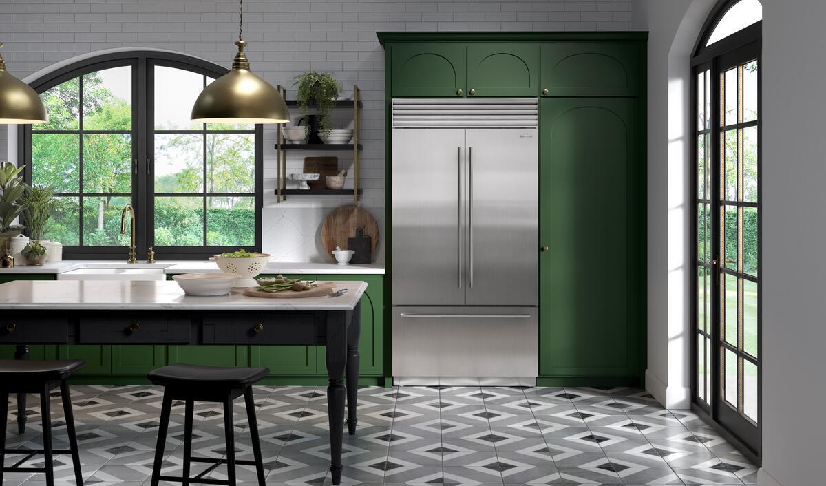 Sub-Zero CL425UFDIDSP Classic Series French Door Refrigerator shown in a luxury built-in kitchen setting