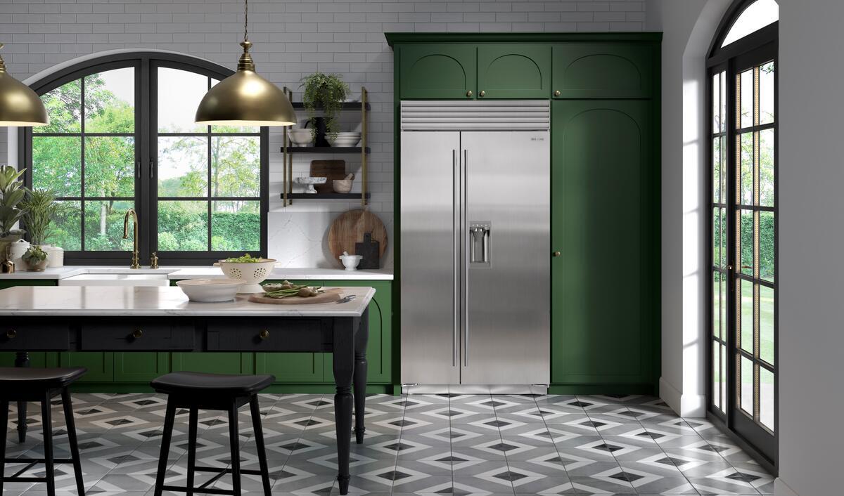 Sub-Zero CL4250SD-S-T Classic Built-In Side-by-Side Refrigerator shown in a luxury built-in kitchen setting