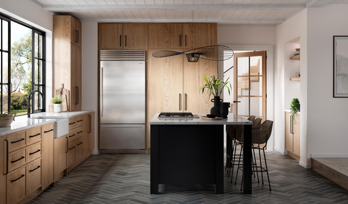 Sub-Zero CL3650USPL Classic Series Built-In Bottom Freezer Refrigerator shown in a luxury built-in kitchen setting