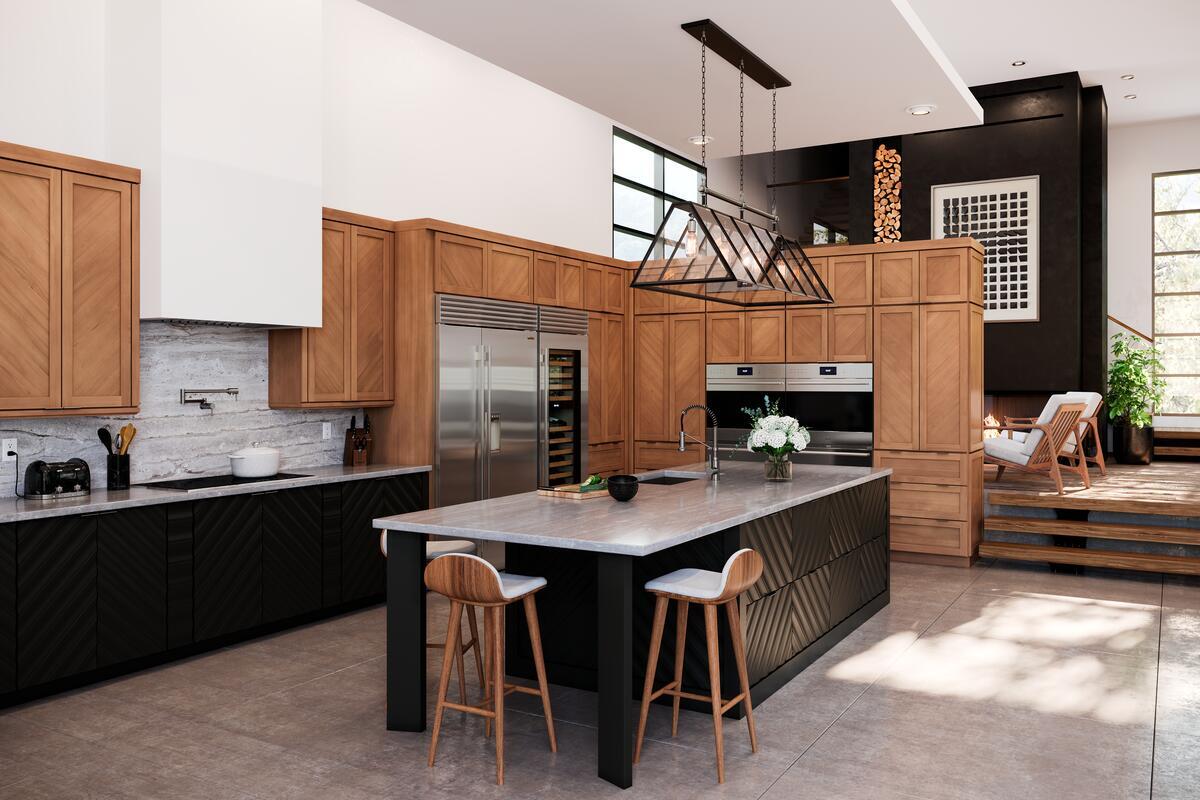 Sub-Zero CL4850SIDST Classic Series Built-In Side-by-Side Refrigerator shown in a luxury built-in kitchen setting