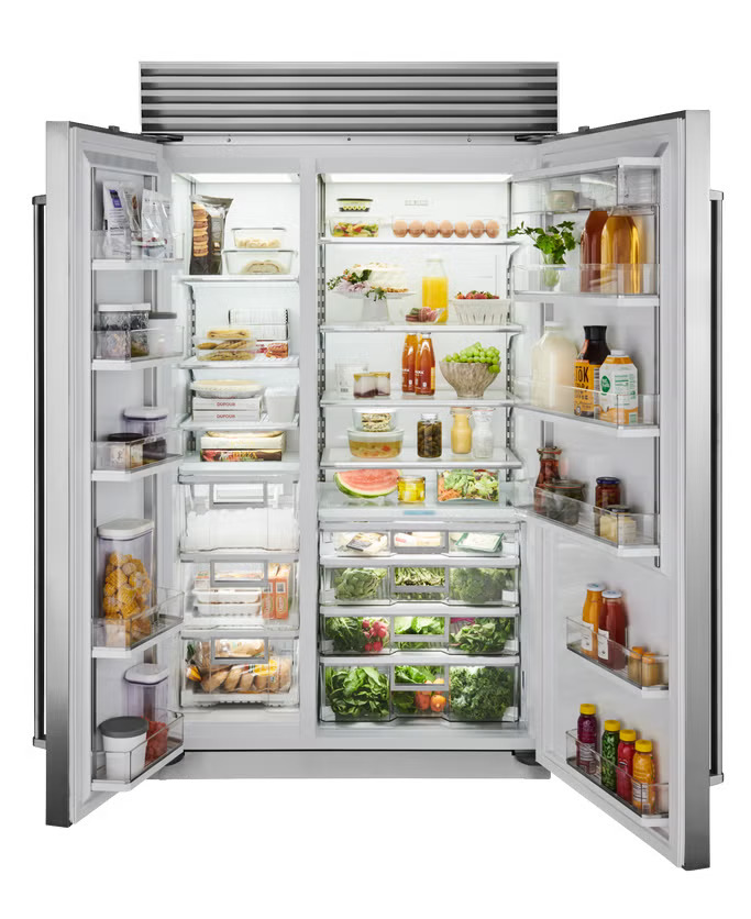 Interior view of Sub-Zero CL4850S-S-T showing refrigerator and freezer compartments