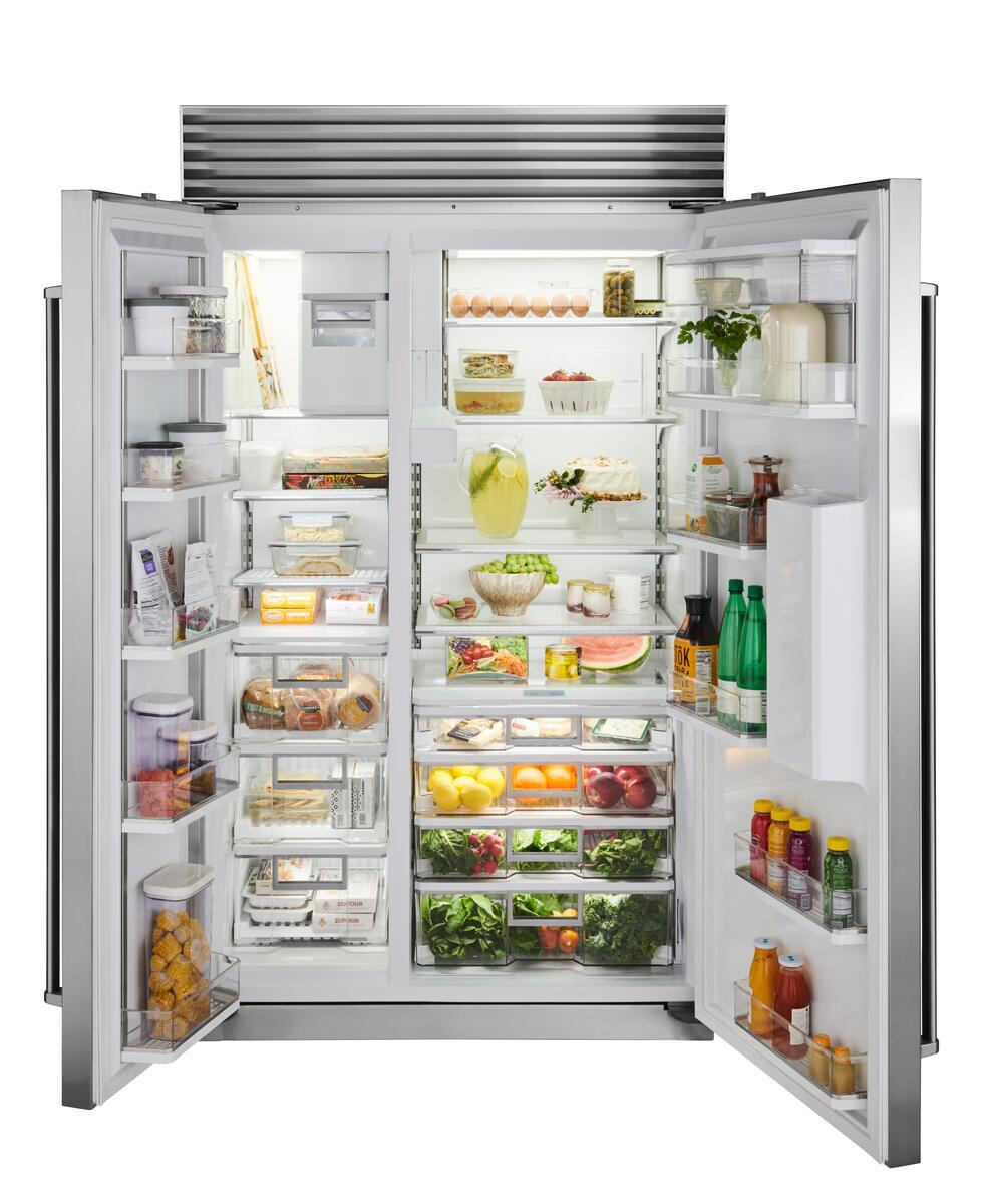 Interior or angled view of Sub-Zero CL4850S-O showing custom panel ready built-in side-by-side configuration